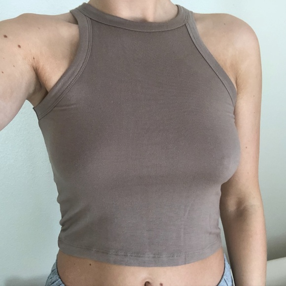 The Hanger Tops - Tan Halter-Style Tank - L | The Hanger The Hanger Tops - Tan Halter-Style Tank - L | The Hanger